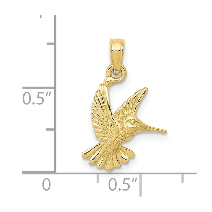 Charm Necklaces TreasureFineJewelers 10k Hummingbird Charm