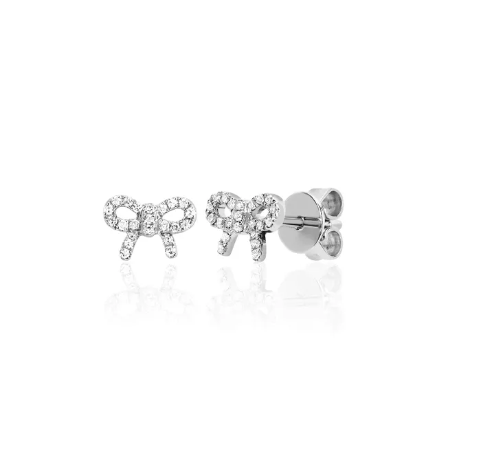EF Collection Diamond Mini Bow Stud Earrings 1 unit EF Collection Earrings