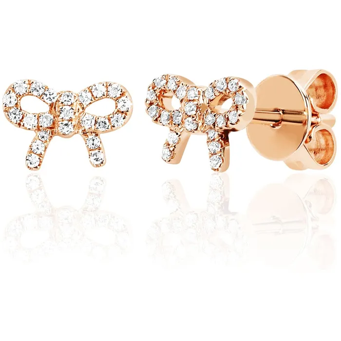 EF Collection Diamond Mini Bow Stud Earrings 1 unit EF Collection Earrings
