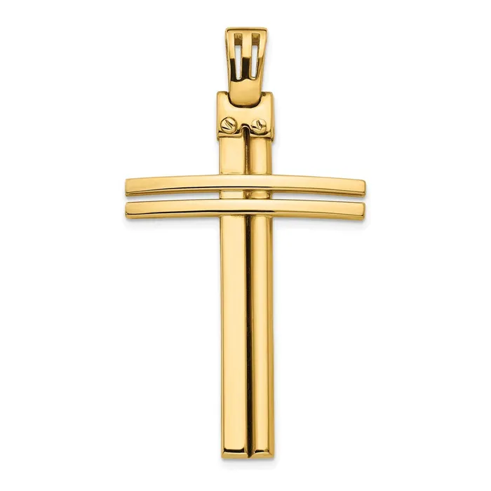 Leslies 14K Polished Cross Pendant TreasureFineJewelers Necklaces