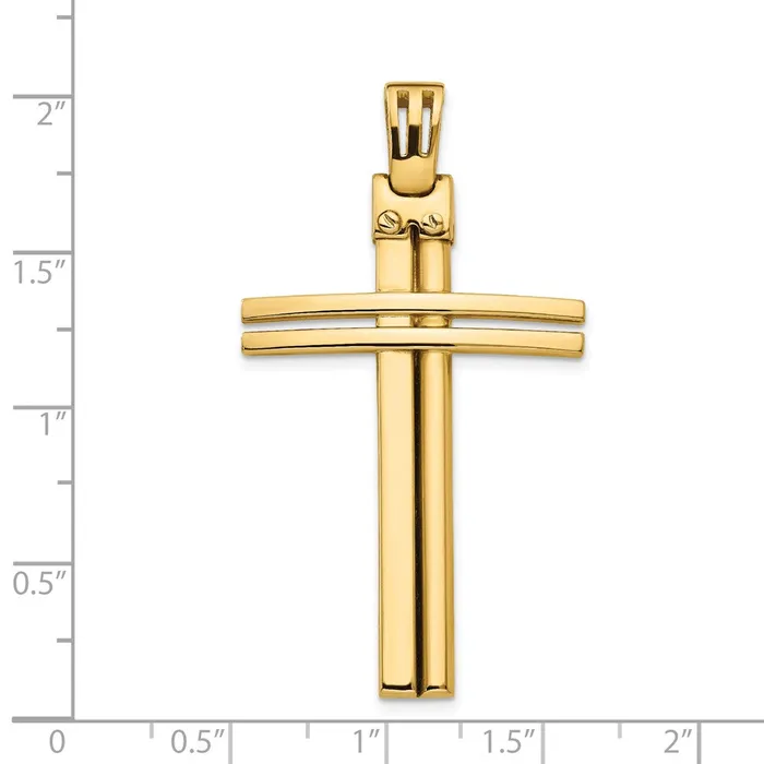 Leslies 14K Polished Cross Pendant TreasureFineJewelers Necklaces