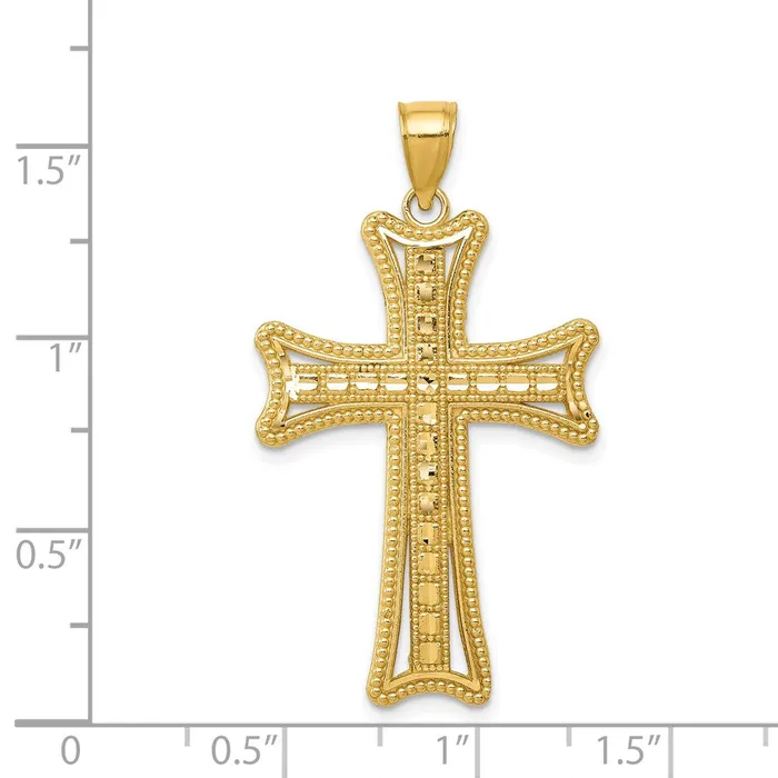 Necklaces 14k Diamondcut Cross Pendant TreasureFineJewelers