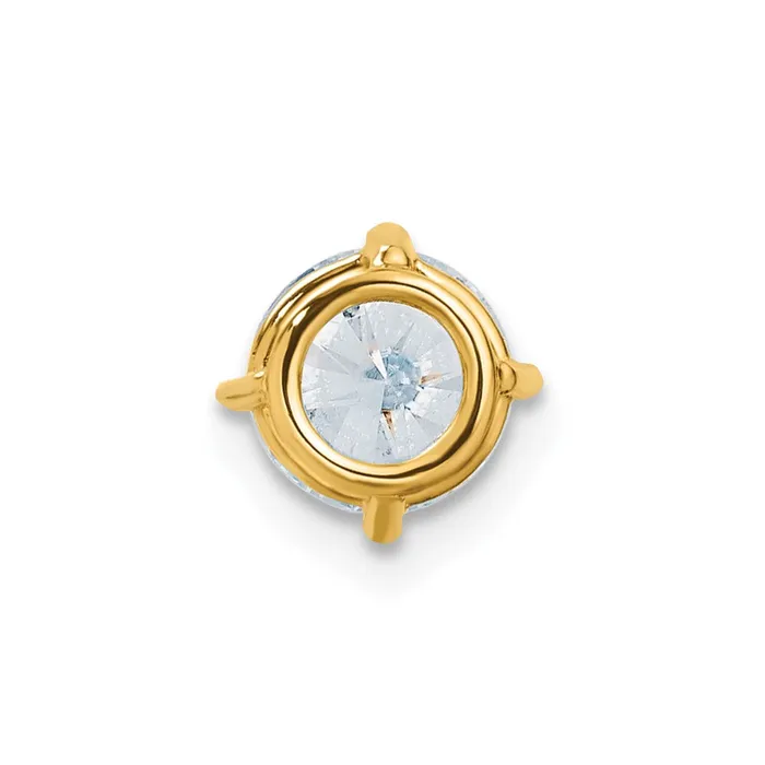 Necklaces 14k Yellow Gold 34ct 60mm Round G H I True Light Moissanite Solitaire Chain Slide TreasureFineJewelers