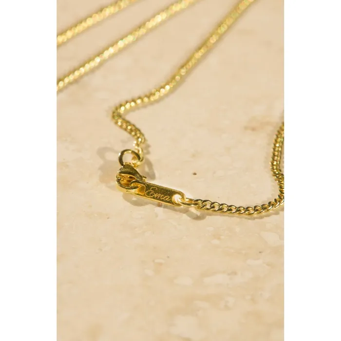 Necklaces D Initial Cursive Engraved Pendant Necklace 14K 925 Gold Vermeil Ema Jewels