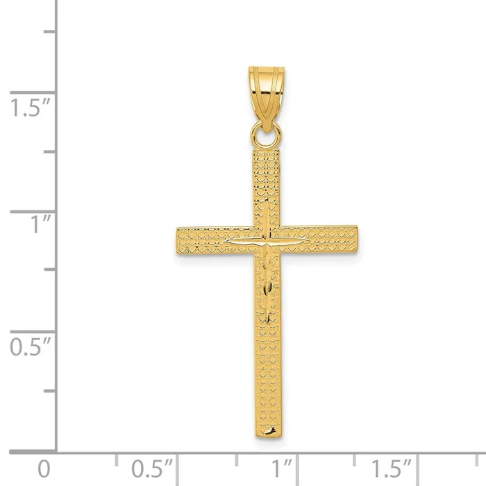 Necklaces TreasureFineJewelers 14K Diamondcut Latin Cross Pendant