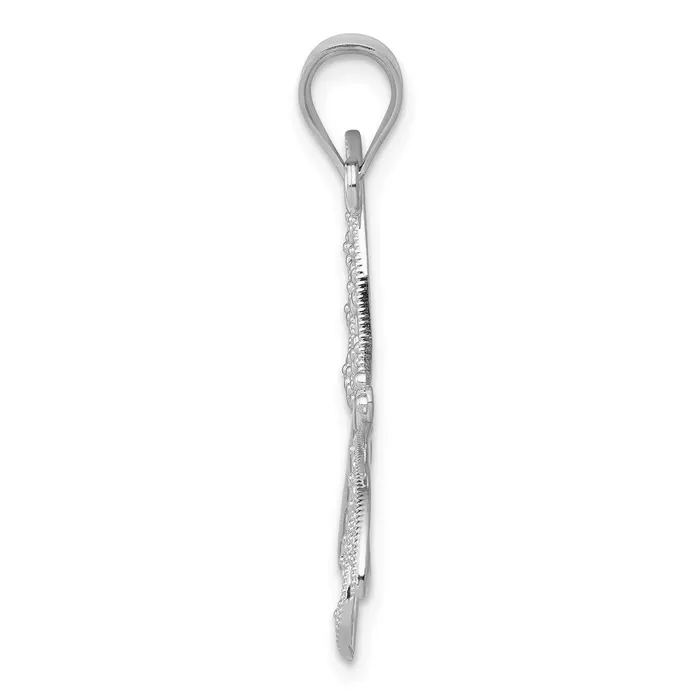 Necklaces TreasureFineJewelers 14k White Gold Diamondcut Dragonfly Pendant