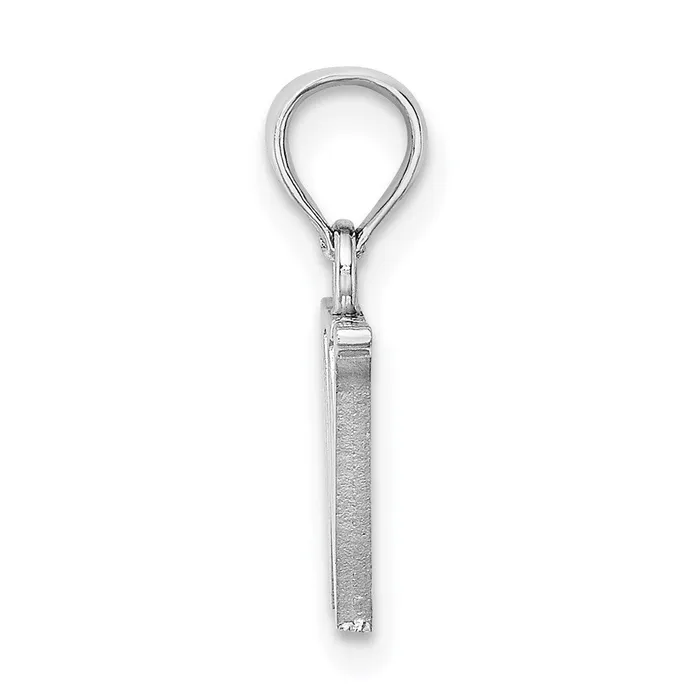 Necklaces TreasureFineJewelers 14K White Gold Polished Block Letter W Initial Pendant
