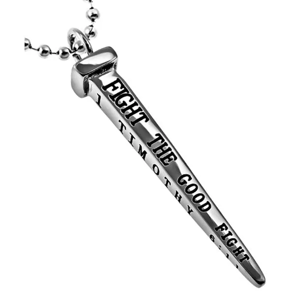 North Arrow Shop Necklaces Cross Nail Necklace 1 Timothy 611 MAN OF GOD Stainless Steel Bead Chain North Arrow Shop Necklaces Cross Nail Necklace 1 Timothy 611 MAN OF GOD Stainless Steel Bead Chain
