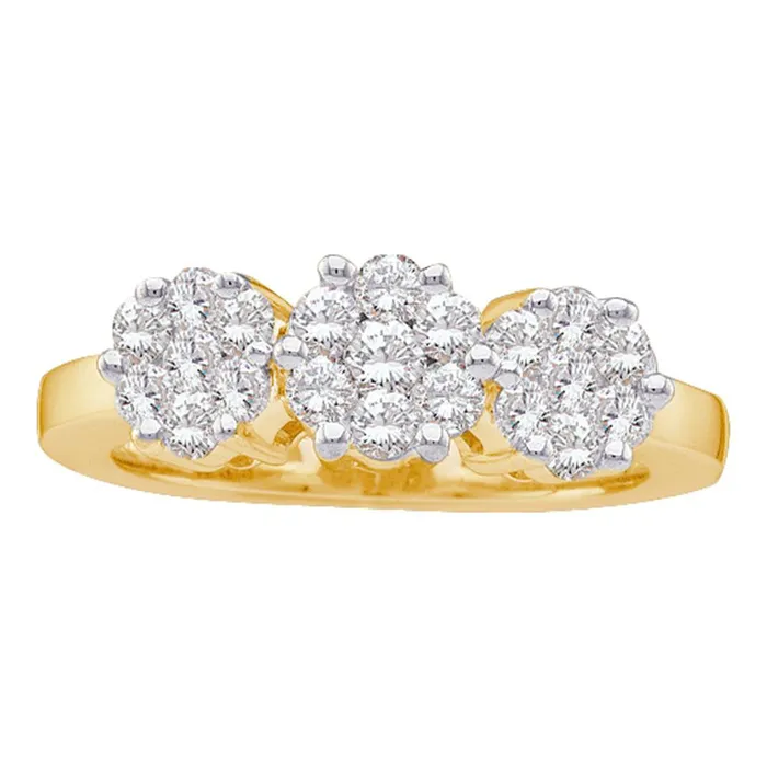 North Arrow Shop Rings 14kt yellow gold womens round diamond cluster ring 34 cttw9848 North Arrow Shop Rings 14kt yellow gold womens round diamond cluster ring 34 cttw9848