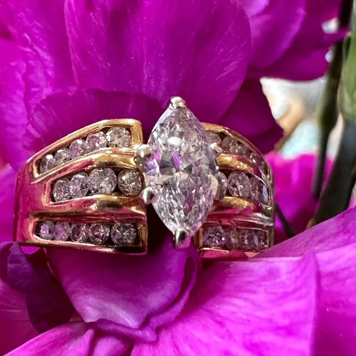 ONeills Estate Jewelry Rings 14 Karat Yellow Gold Marquis Diamond Ring 10000622 ONeills Estate Jewelry Rings 14 Karat Yellow Gold Marquis Diamond Ring 10000622