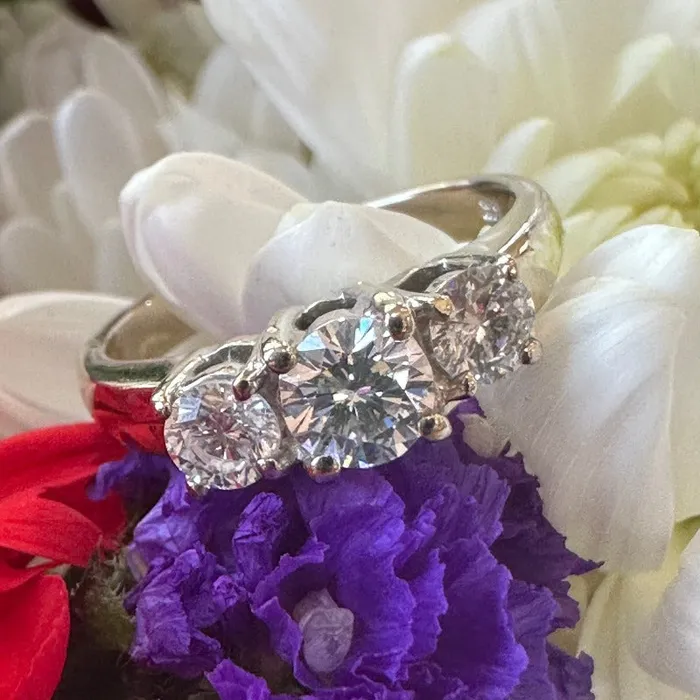 Rings 14 Karat White Gold 3 Diamond Ring 54100147 ONeills Estate Jewelry Rings 14 Karat White Gold 3 Diamond Ring 54100147 ONeills Estate Jewelry