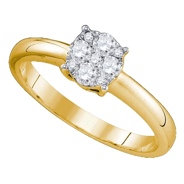 Rings 18kt yellow gold womens round diamond cluster bridal wedding engagement ring 78 cttw77380 North Arrow Shop Rings 18kt yellow gold womens round diamond cluster bridal wedding engagement ring 78 cttw77380 North Arrow Shop