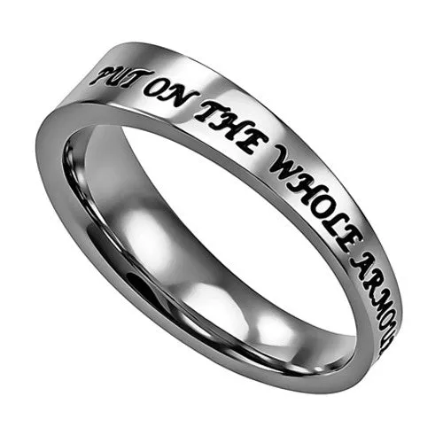 Rings North Arrow Shop ARMOR OF GOD Christian Trinity Cross Ring Engraved Bible Verse with CZ Stones Rings North Arrow Shop ARMOR OF GOD Christian Trinity Cross Ring Engraved Bible Verse with CZ Stones