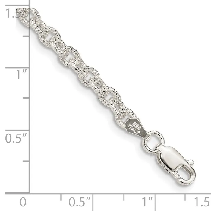 Rings Sterling Silver 375mm Fancy Rolo Chain TreasureFineJewelers