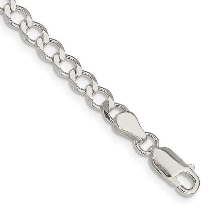 Rings Sterling Silver 45mm Semisolid Flat Curb Chain TreasureFineJewelers