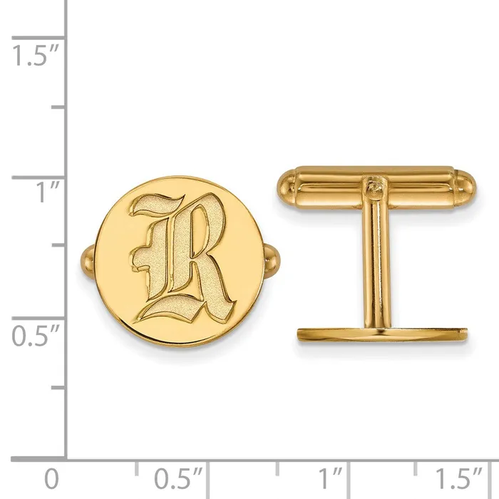 Rings Sterling Silver Goldplated Rice University Letter R Cuff Links TreasureFineJewelers