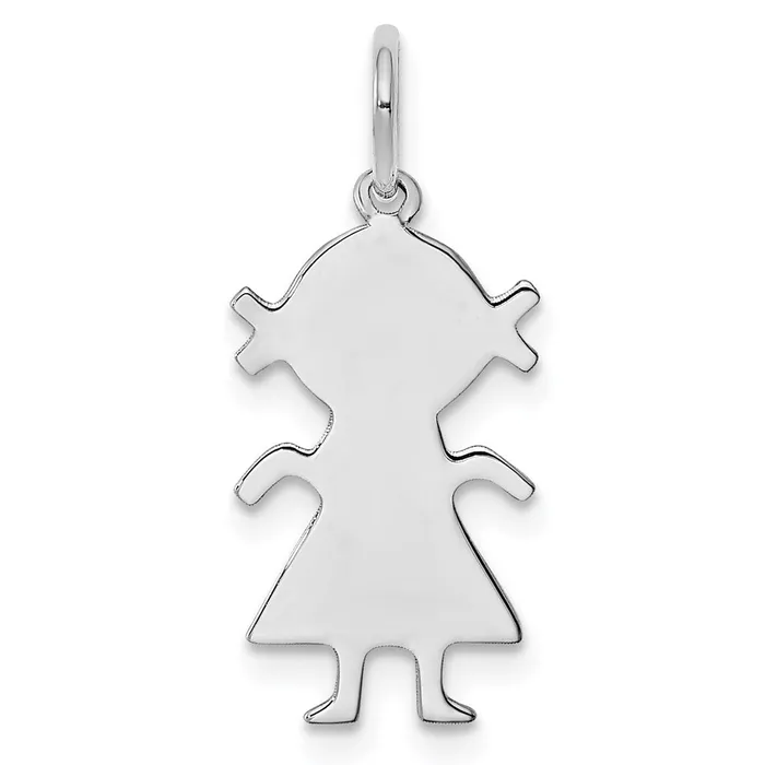 Rings Sterling Silver Rhodplated ENG Girl Polished FrontSatin Back Disc Charm TreasureFineJewelers Rings Sterling Silver Rhodplated ENG Girl Polished FrontSatin Back Disc Charm TreasureFineJewelers