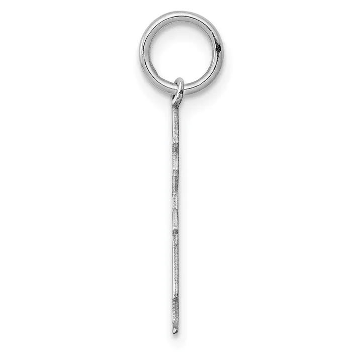 Rings Sterling Silver Rhodplated ENG Girl Polished FrontSatin Back Disc Charm TreasureFineJewelers