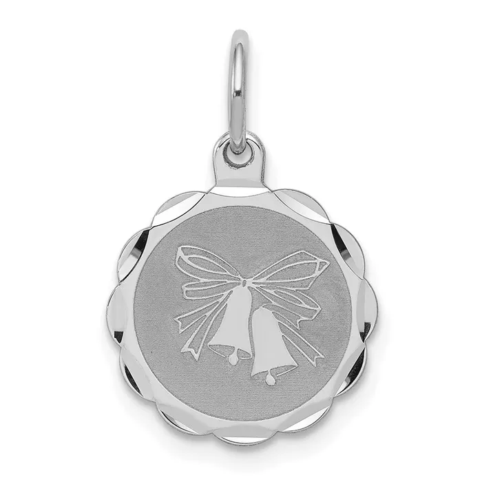 Rings Sterling Silver Rhodiumplated Wedding Bells Disc Charm TreasureFineJewelers Rings Sterling Silver Rhodiumplated Wedding Bells Disc Charm TreasureFineJewelers