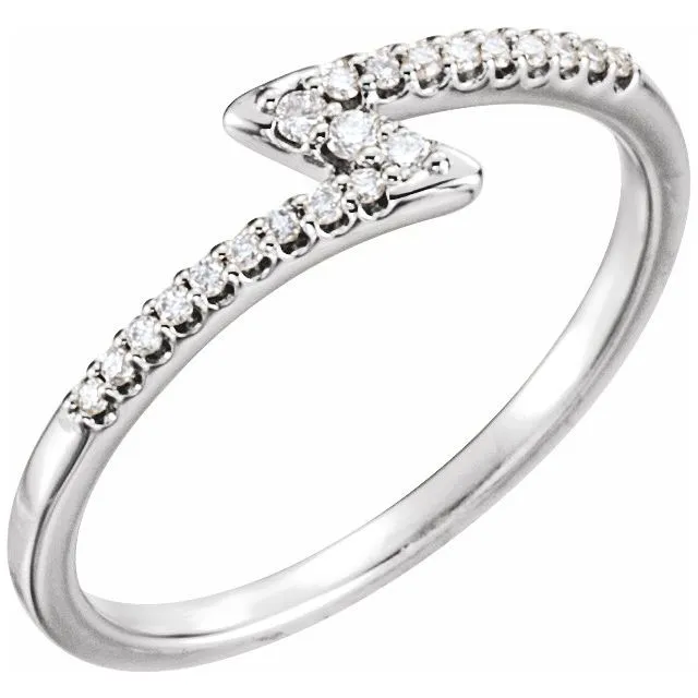Rings TreasureFineJeweler 14K White 18 CTW Diamond Stackable Ring