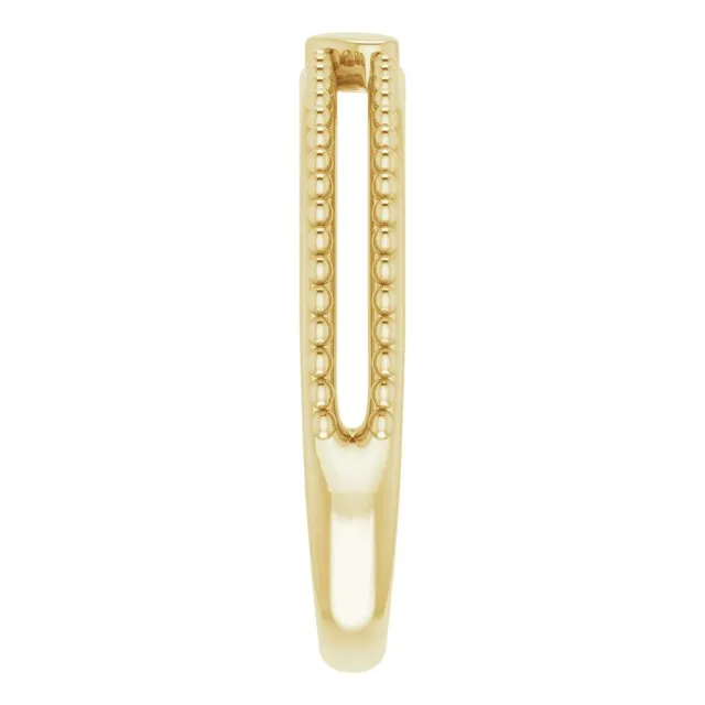 Rings TreasureFineJeweler 14K Yellow Milgrain Stackable Heart Ring