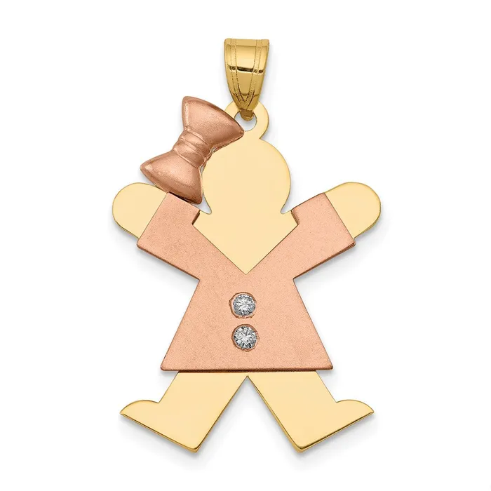 Rings TreasureFineJewelers 114k Twotone AAA Diamond Kid Pendant