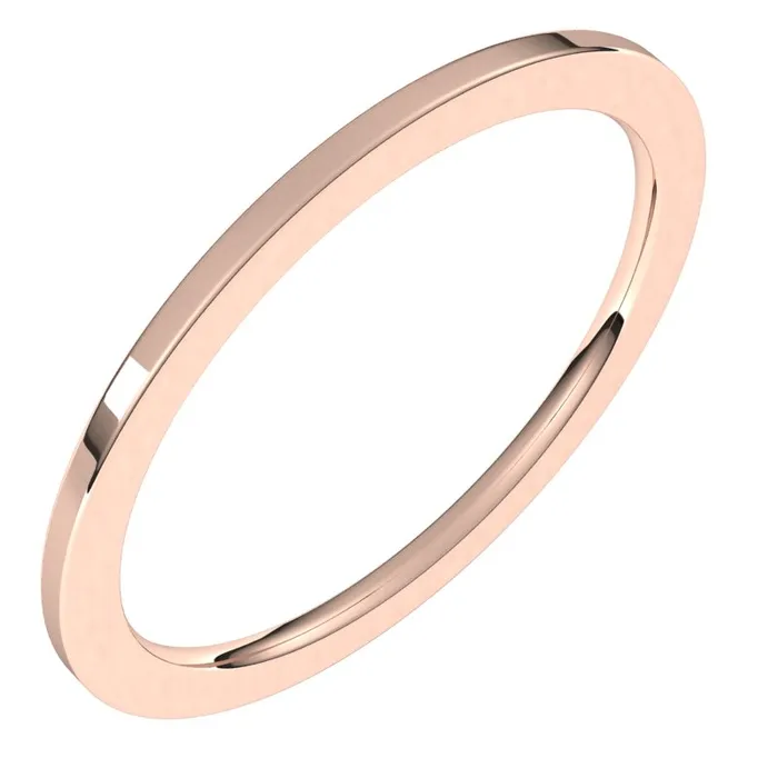Rings TreasureFineJewelers 14K Rose Gold 1 mm flat comfort fit Wedding Band Rings TreasureFineJewelers 14K Rose Gold 1 mm flat comfort fit Wedding Band