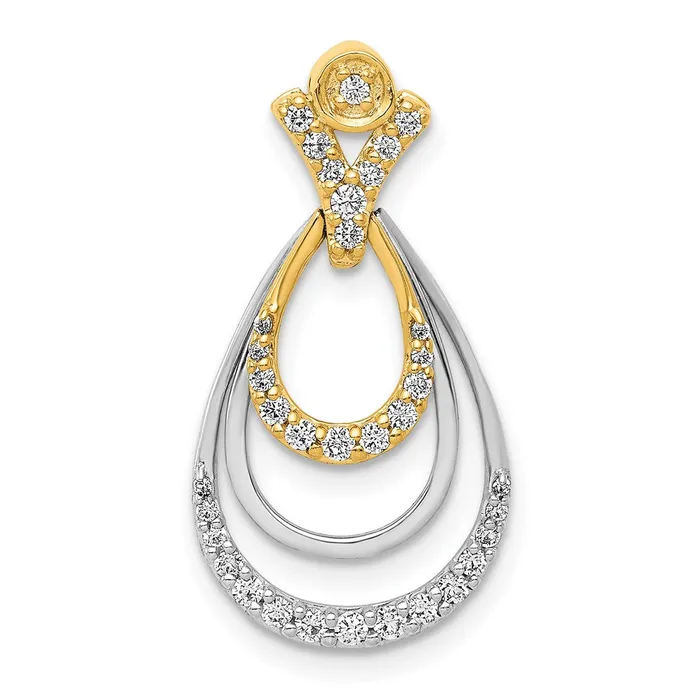 Rings TreasureFineJewelers 14k Twotone 14ct Diamond Triple Teardrop Pendant Rings TreasureFineJewelers 14k Twotone 14ct Diamond Triple Teardrop Pendant