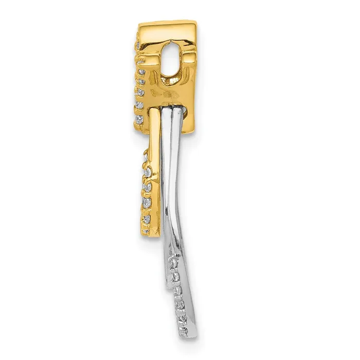 Rings TreasureFineJewelers 14k Twotone 14ct Diamond Triple Teardrop Pendant