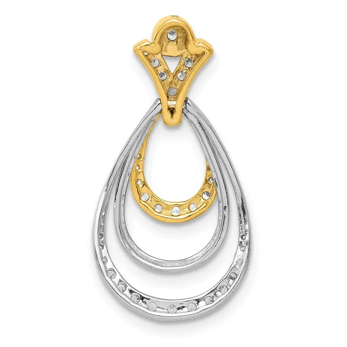 Rings TreasureFineJewelers 14k Twotone 14ct Diamond Triple Teardrop Pendant
