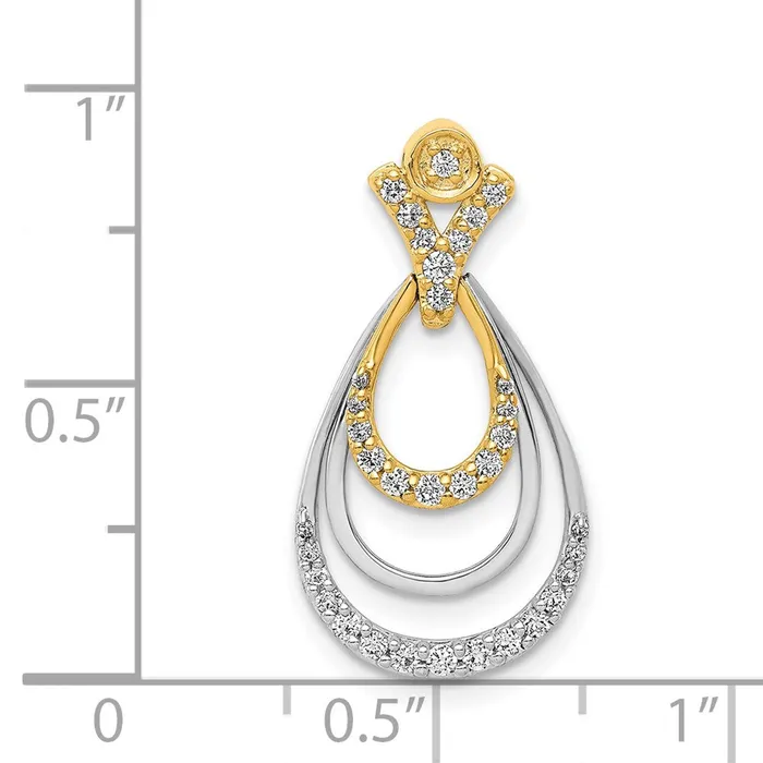 Rings TreasureFineJewelers 14k Twotone 14ct Diamond Triple Teardrop Pendant