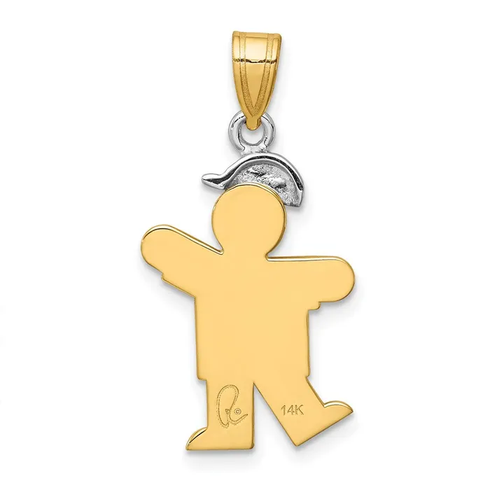 Rings TreasureFineJewelers 14k Twotone A Diamond Kid Pendant