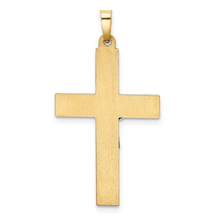 Rings TreasureFineJewelers 14k Twotone Hollow Polished Textured Latin Crucifix