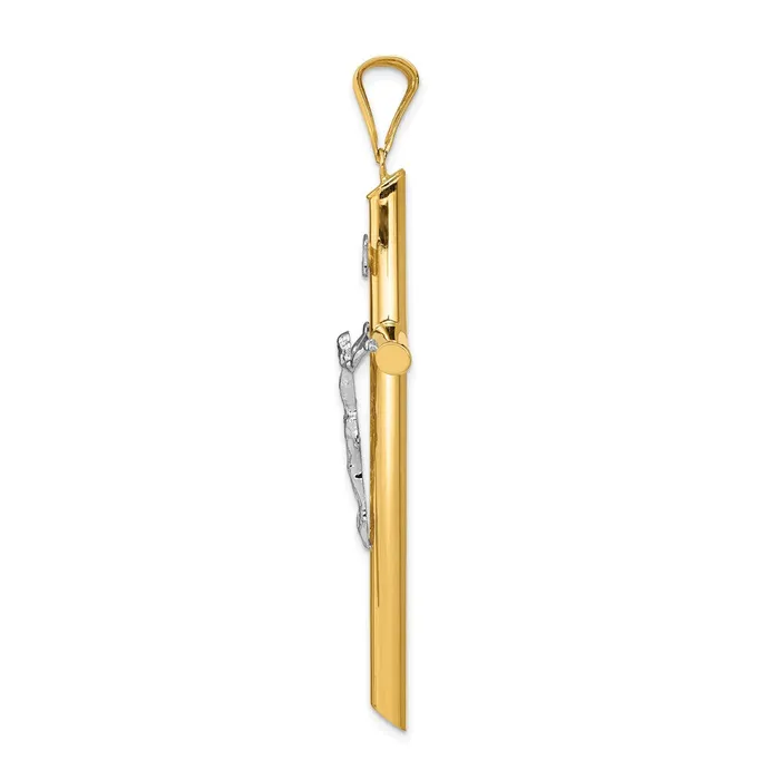 Rings TreasureFineJewelers 14k TwoTone Polished Crucifix Pendant