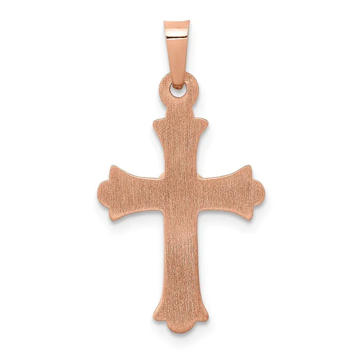 Rings TreasureFineJewelers 14K TwoTone Rose and White Gold Diamond Cross Pendant