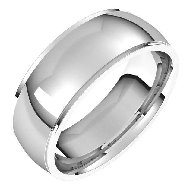 Rings TreasureFineJewelers 18K White Gold 7 mm Half Round Edge Comfort Fit Wedding Band Rings TreasureFineJewelers 18K White Gold 7 mm Half Round Edge Comfort Fit Wedding Band