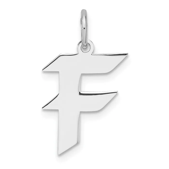 Rings TreasureFineJewelers Small Sterling Silver Rhodiumplated Artisan Block Letter F Initial Charm Rings TreasureFineJewelers Small Sterling Silver Rhodiumplated Artisan Block Letter F Initial Charm