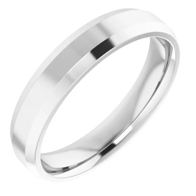 Rings TreasureFineJewelers Sterling Silver 4 mm Beveled Edge Comfort Fit Light Band Rings TreasureFineJewelers Sterling Silver 4 mm Beveled Edge Comfort Fit Light Band