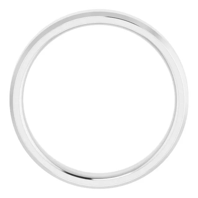 Rings TreasureFineJewelers Sterling Silver 4 mm Beveled Edge Comfort Fit Light Band