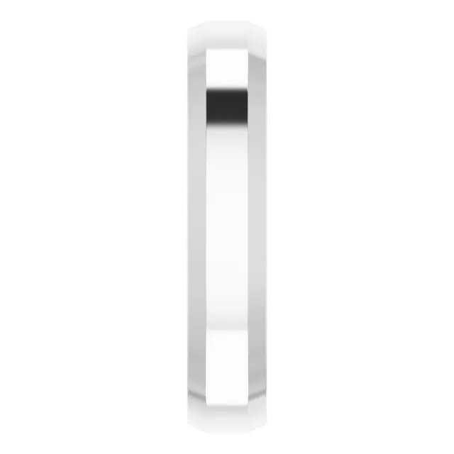 Rings TreasureFineJewelers Sterling Silver 4 mm Beveled Edge Comfort Fit Light Band