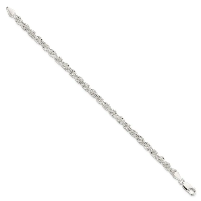 Rings TreasureFineJewelers Sterling Silver 5mm Solid Rope Chain