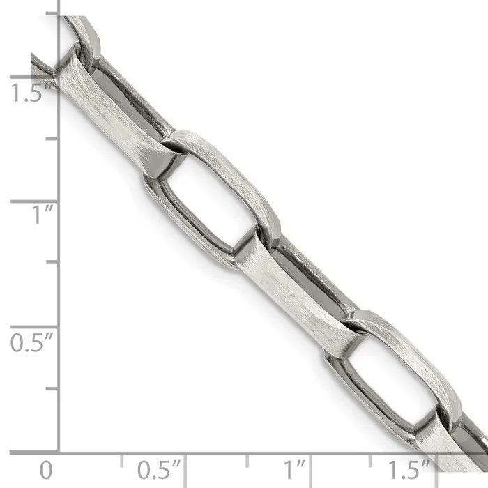 Rings TreasureFineJewelers Sterling Silver Antiqued 8mm Elongated Open Link Chain