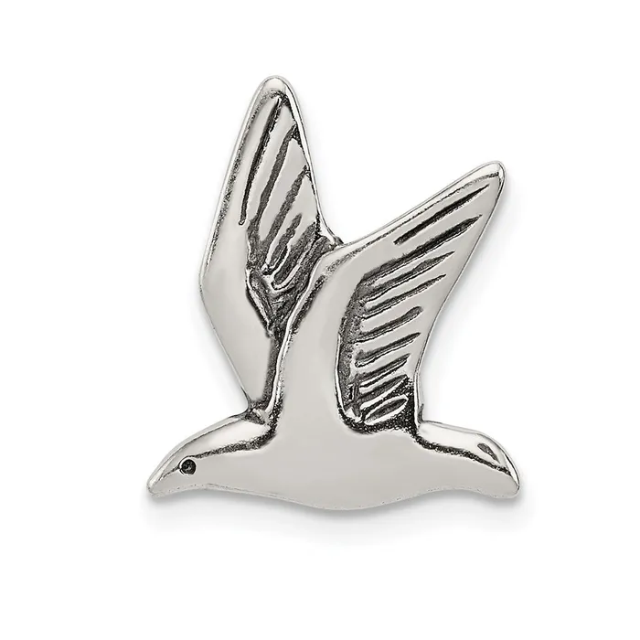 Rings TreasureFineJewelers Sterling Silver Antiqued Seagull Charm