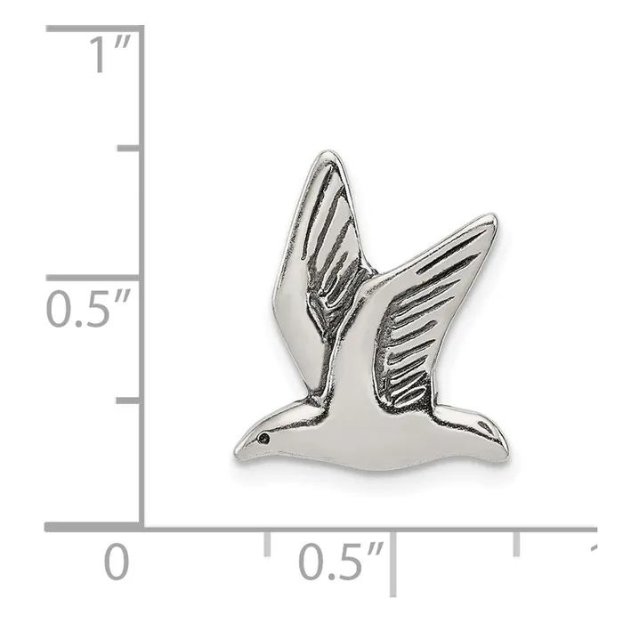 Rings TreasureFineJewelers Sterling Silver Antiqued Seagull Charm