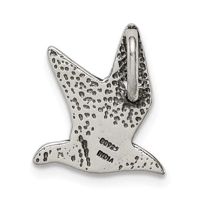 Rings TreasureFineJewelers Sterling Silver Antiqued Seagull Charm