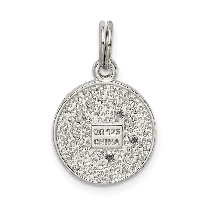 Rings TreasureFineJewelers Sterling Silver Enameled and CZ Moon Star Charm
