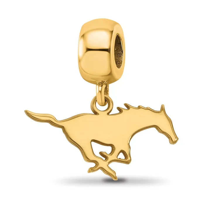 Rings TreasureFineJewelers Sterling Silver Goldplated LogoArt Southern Methodist University Mustang Small Dangle Bead Charm Rings TreasureFineJewelers Sterling Silver Goldplated LogoArt Southern Methodist University Mustang Small Dangle Bead Charm