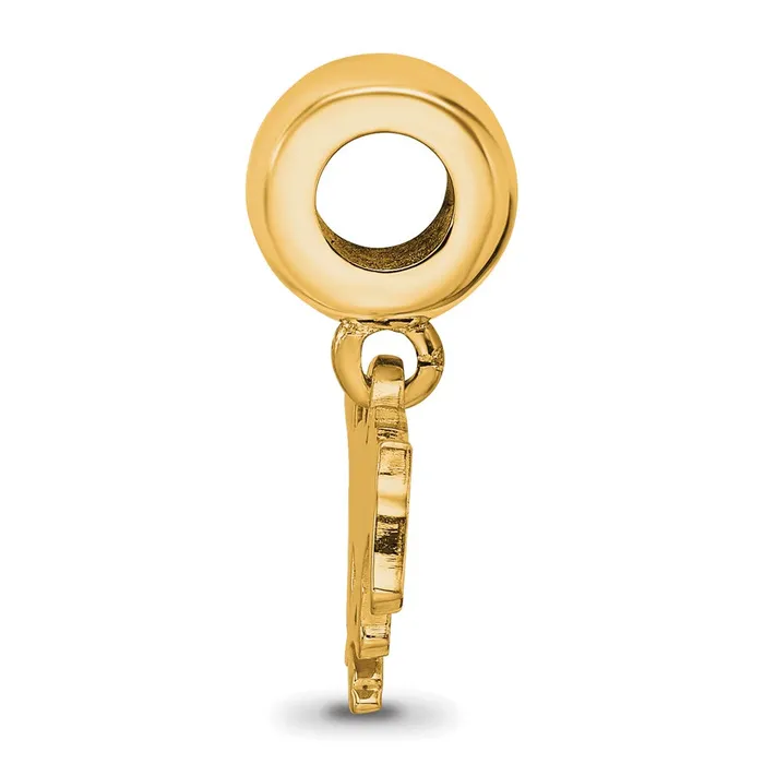 Rings TreasureFineJewelers Sterling Silver Goldplated LogoArt Southern Methodist University Mustang Small Dangle Bead Charm