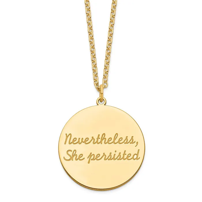 Rings TreasureFineJewelers Sterling Silver GoldPlated Polished Nevertheless She Persisted Round Di Rings TreasureFineJewelers Sterling Silver GoldPlated Polished Nevertheless She Persisted Round Di