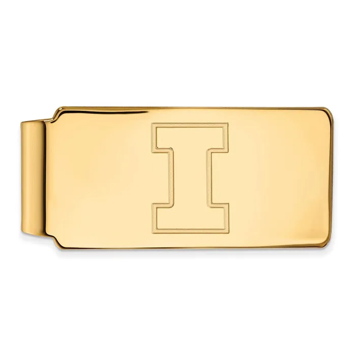 Rings TreasureFineJewelers Sterling Silver Goldplated University of Illinois Letter I Money Clip Rings TreasureFineJewelers Sterling Silver Goldplated University of Illinois Letter I Money Clip